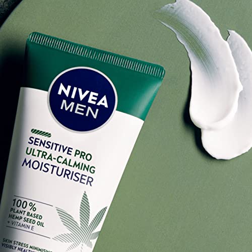 NIVEA MEN Sensitive Pro Ultra Calming Moisturising Cream (75ml), Face Care Moisturiser Enriched with Hemp Seed Oil and Vitamin E for Stress-Minimising Skin Care