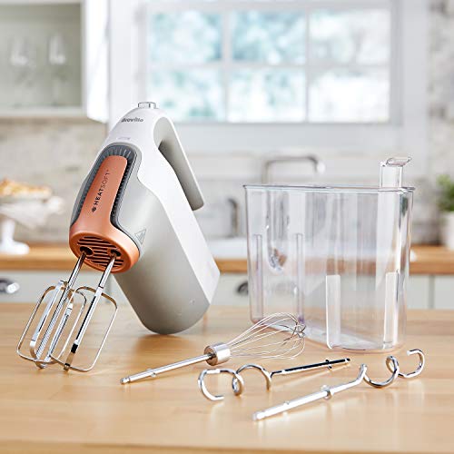 Breville HeatSoft Electric Hand Mixer | Warms Butter for Better Results | 7 Speed Hand Whisk | Includes Whisk, Beaters, Dough Hooks & Storage Case [VFM021]