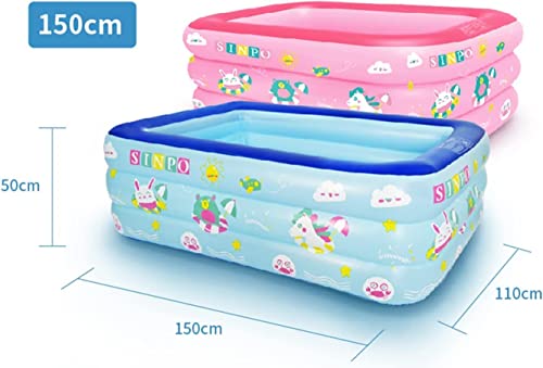 Inflatable Pool, 150 x 110 x 50 cm Rectangular Pool for Toddlers, Kids, Adults and Families, Above-Ground, Garden, Outdoor