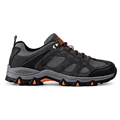 Jack Walker Walking Trainers Men & Shoes: Lightweight Comfortable for Walkers & Long Treks | JW011 (13 UK) Grey