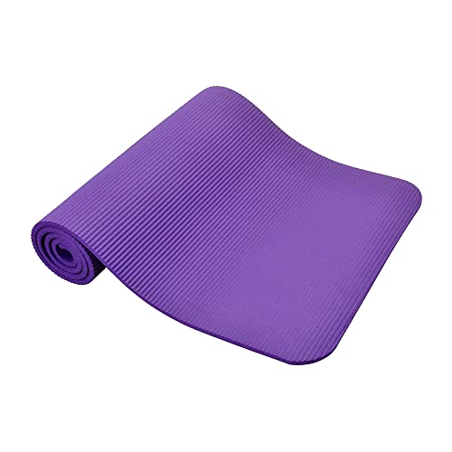 Balance From Go Yoga+ All-Purpose 1/2-Inch Extra Thick High Density Anti-Tear Exercise Yoga Mat and Knee Pad with Carrying Strap (Purple)