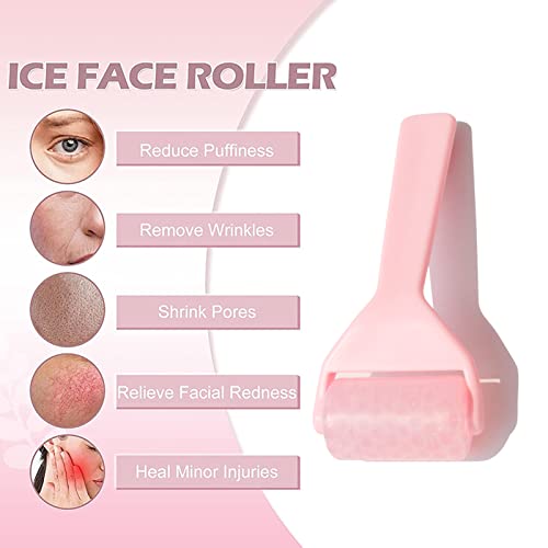 Ice Roller for Face and Eyes, Face Icer Facial Ice Roller Massager Tool for Reduce Puffiness Migraine Relief Brightening Cooling Tightening Reduce Wrinkles Redness Skin Care (Travel Size Pink) (Pink)