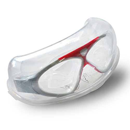 Swimming Goggles,Adult Swim Goggles Anti Fog No Leakage Clear Vision UV Protection Anti Slip Easy to Adjust Comfortable Silicone Skirt,Professional Swim Goggles for Men and Women (Red/Clear lens)