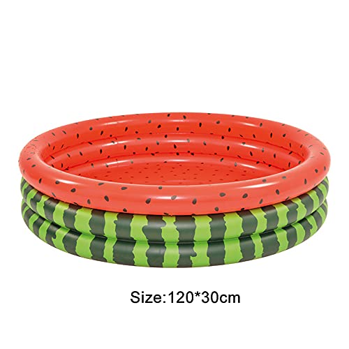 Inflatable Paddling Pool Watermelon Patern Three Ring Children Pools Large 120*30cm