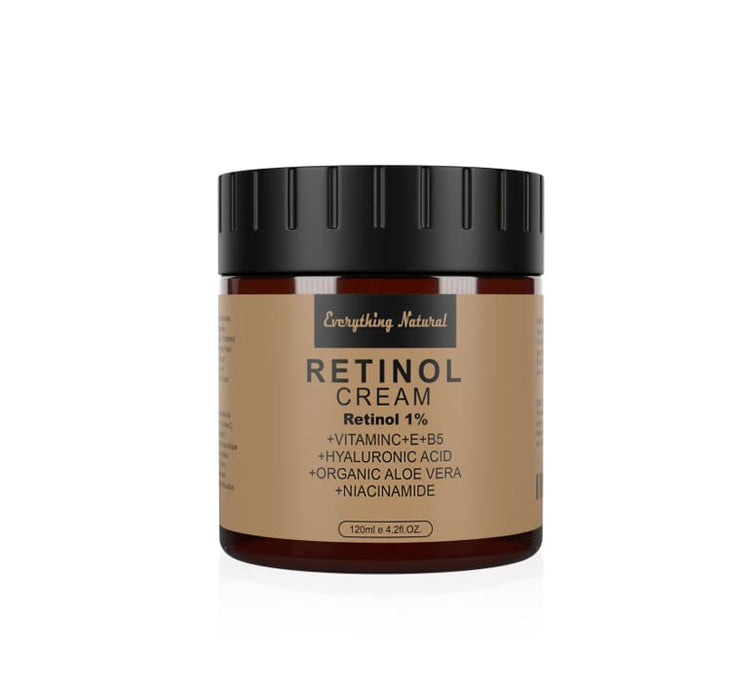 Retinol Cream - Premium Moisturizer for face - Large - 120ml/4.2fl.OZ - Infused with Hyaluronic Acid, Vitamin C Serum, Vitamin E, and Niacinamide