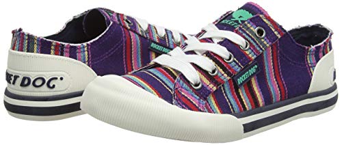 Rocket Dog Women's Jazzin Walking Shoe, Aloe Stripe Purple, 6 UK