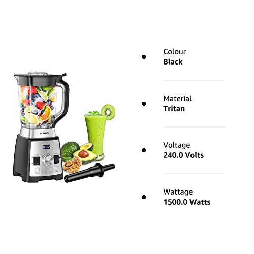 Blender Jug Smoothie Maker Electric BC2 Acekool Presets 2L Led Display Time Function Speed Control Ice Crusher BPA-free 1500W Low Voice 25,000 RPM