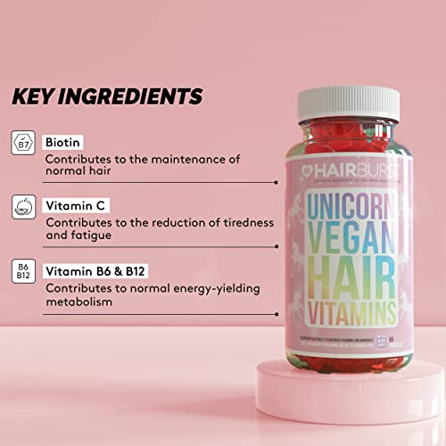 Hair Burst Chewable Vegan Hair Vitamins - Hair Vitamins for Growth and Hair Loss – Hair Supplements for Both Men and Woman - Biotin Hair Growth Vitamins - 1 Month Supply - 60 Gummies