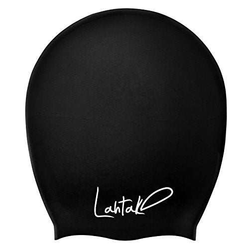 Swimming Cap for Long Hair - Extra Large Swimming Cap - Long Hair Swim Cap for Women Men Adults - Waterproof Silicone Swimming Hat - Dreadlocks - Bathing Cap (Black XL)