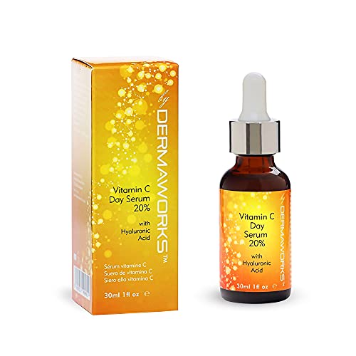 Vitamin C Serum for Face with Hyaluronic Acid & Niacinamide – Dark Spot Correcting & Skin Brightening – Hydrating – Anti-aging & Anti-wrinkle – Collagen Boosting – 30ml by DERMAWORKS Skincare & Beauty