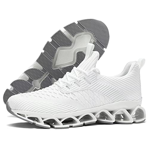 Men's Trainers Blade Running Walking Shoes Mesh Breathable Sport Fashion Sneakers Gym Tennis Casual Zapatos White