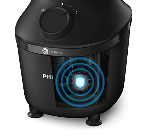 Philips Domestic Appliances Blender 3000 Series, ProBlend System, 1.9L Maximum Capacity, 1L Effective Capacity, 450W, 1 Speed Setting + Pulse, Plastic Jar, Black, (HR2041/01)