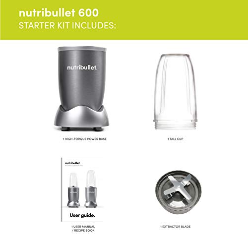 NUTRiBULLET NBR-0509 600 Series Starter Kit - Nutrient Extractor High Speed Blender - 600 W - Graphite