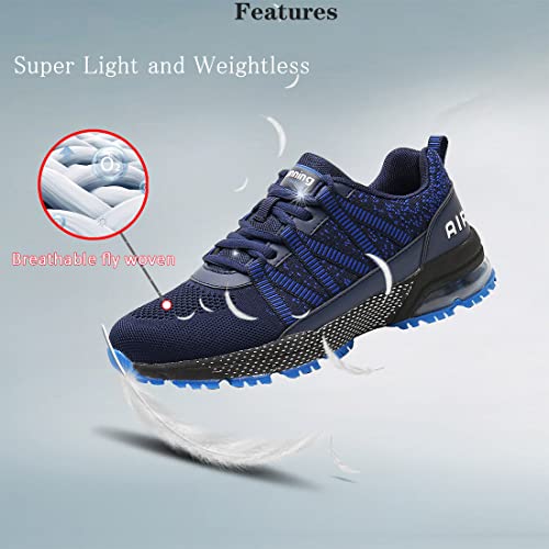 Mens Women Air Mesh Running Walking Trainers Athletic Fitness Sport Shoes Breathable Sneakers Blue 37 EU