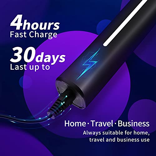 Sonic Electric Toothbrush, Rechargeable Power Toothbrush with 8 Duponts Brush Heads, Sonic Toothbrushes 40000Vpm with 2 Minute Smart Timer, 5 Modes with Teeth Whitening, Gift for Family, Black