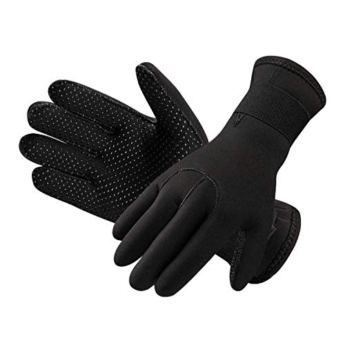 3mm Neoprene Wetsuit Gloves Men Women Thermal Anti-slip Scuba Diving Gloves Water Snorkeling Gloves Adult Stretchy Flexible Five Finger Surfing Glove for Spearfishing Paddling Kayaking Swimming