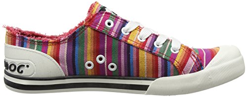 Rocket Dog Women's Jazzin Trainers, Red Eden Stripe, 8 UK