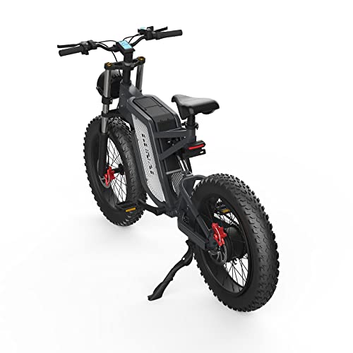 GUNAI Off-Road Electric Bike for Adults, 20 Inch Snow Bike 7 Speed with Brushless Motor and Detachable 48V 25AH Lithium Ion Battery with Dual Shock Absorbers