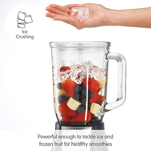 Morphy Richards 403010 Jug Blender with Ice Crusher Blades Inspire Kitchen Confidence, Glass, 600 W, 1.5 liters, Grey