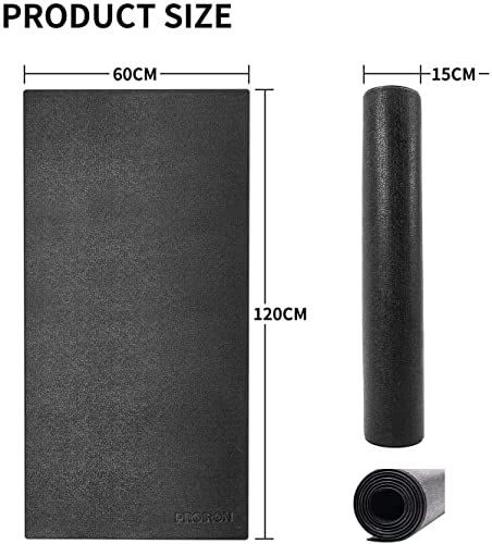 PROIRON Exercise Equipment Mat, Heavy-Duty Floor Protector Mat Non-slip for Exercise Bike, Weight Bench, Rowing Machine, Cross Trainer and Other Home Gym Equipment, 120cm x 60cm, Black