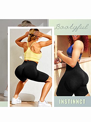 INSTINNCT Seamless Push Up Scrunch Shorts Tummy Control Butt Lifting Activewear Cycling Biker Shorts Yoga Gym Leggings for Women