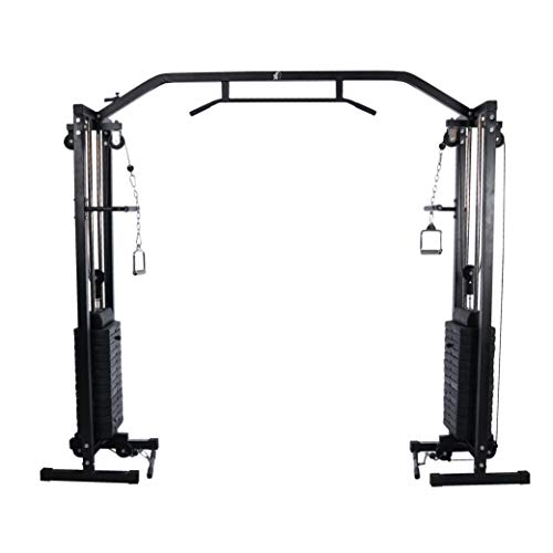 FIT4HOME Multi Gym | Gym Equipment For Home | Heavy Duty | Cable Crossover | 200kg Weight Plates | Body Strength Training Equipment | TF-1007 Black (150)