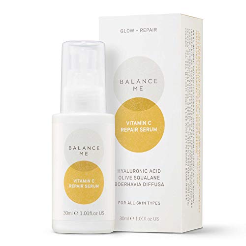 Balance Me Vitamin C Repair Serum – 100% Natural Vegan Anti-Ageing Serum – Hydrating Hyaluronic Acid - Reduces Age Spots & Hyperpigmentation – Made In Uk – 30Ml