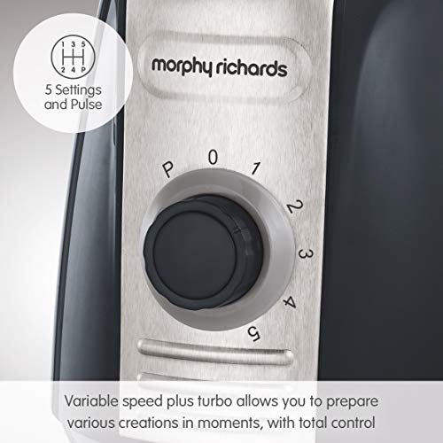 Morphy Richards 403010 Jug Blender with Ice Crusher Blades Inspire Kitchen Confidence, Glass, 600 W, 1.5 liters, Grey