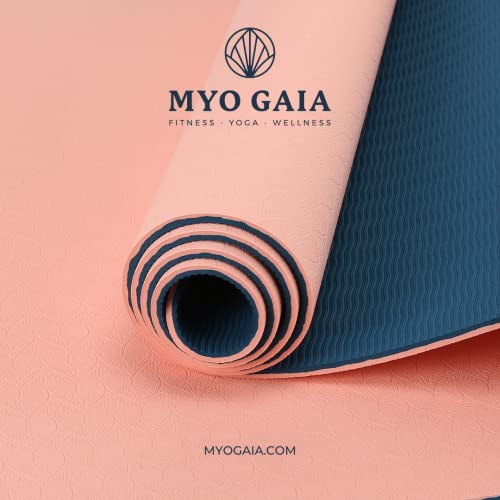 MYO GAIA TPE Yoga Mat for Women and Men, Exercise Mat for Home, Yoga, Pilates and Gym, Carry Strap Included, Eco Friendly Non-Slip Mat, 183x61x0.6cm