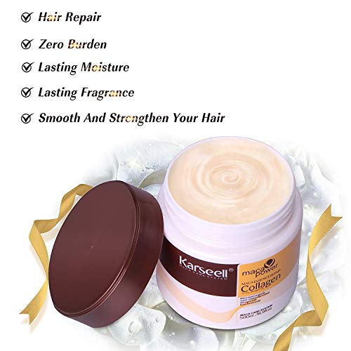 Karseell Hair Mask Collagen Treatment Natural Argan Oil Coconut conditioner for Dry Damaged Hair 16.9 oz 500ml