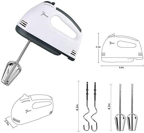 Electric Hand Mixer, Egg Beater Whisk Handheld,6 Speed Portable Small Blenders, Cake Whipping Machine,Stainless Steel Dough Whisk Kneaders for Kitchen Baking Cooking