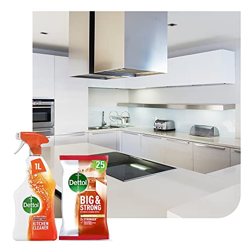 Dettol Cleaning Bundle - 3 Cleaning Sprays and 4 Packs of Antibacterial Wipes (Multi-Surface, Bathroom, Kitchen and Floor)