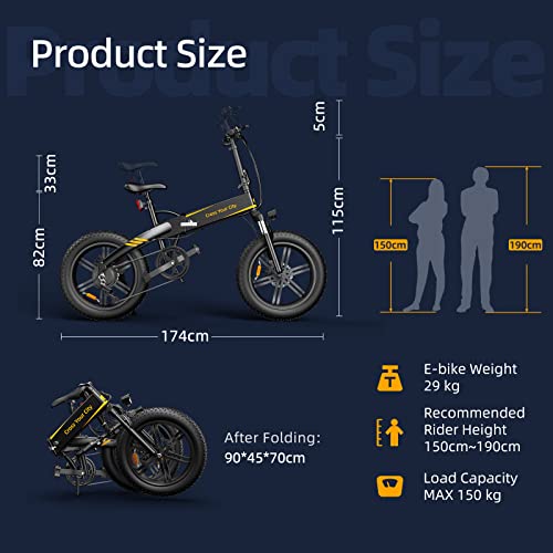 A Dece Oasis A20F+ 20×4.0 fat tire electric bike folding E-bike City Commuter Electric Bicycle, 250W motor/36V/10.4Ah battery/30kg/25 km/h