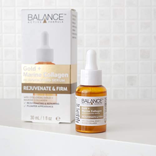 Balance Active Formula Gold and Marine Collagen Rejuvenating Serum (30ml) - Light-Weight and Non-Greasy. Rejuvenating and Repairing. Plumper Appearance.