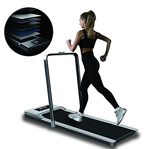 Treadmill Foldable Electric Walking Running Machine Electric Portable 1-12KM/H Adjustable,CANMALCHI Under-desk Equipment,Space-saving for Home Gym Office Workout with LCD Display,Remote Control