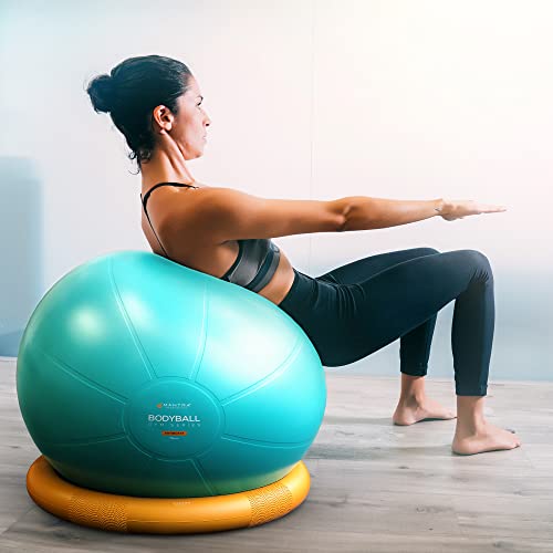 Exercise Ball Gym Ball with Resistance Bands & Stability Base Accessories, Yoga Ball Pregnancy Ball for Maternity, Birthing Ball for Fitness & Balance, 55cm 65cm 75cm Swiss Balls with Pump & A1 Poster