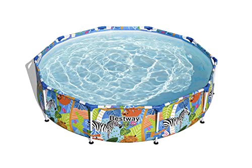 BESTWAY SAFARI SWIMMING POOL 305 cm 10FT Garden Round Frame Above Ground Pool Steel Pro