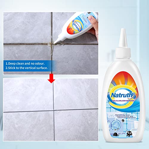 NATRUTH Mould Remover, Mold Remover Gel 220g Large Capacity, Mould and Mildew Removal, Household Black Mould Remover for Sink, Tile, Wall, Kitchen and Bathroom,washing machine rubber