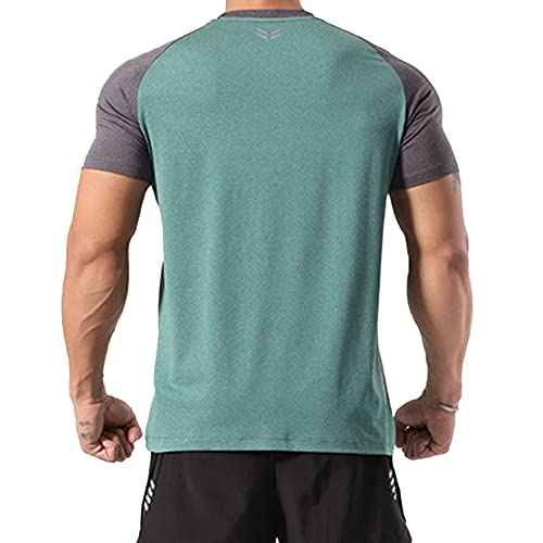 Men's Athletic Workout Tank Tops Breathable Comfortable Muscle Running Shirts Training Quick Dry Gym Activewear Green 2XL