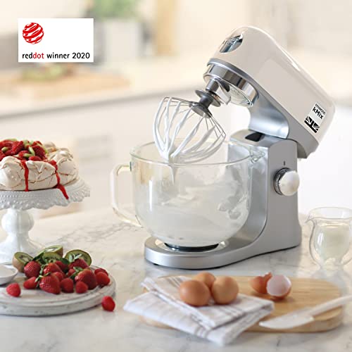 Kenwood kMix Stand Mixer for Baking, Stylish Kitchen Mixer with K-beater, Dough Hook and Whisk, 5L Glass Bowl, Removable Splash Guard, 1000 W, Cream