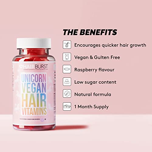 Hair Burst Chewable Vegan Hair Vitamins - Hair Vitamins for Growth and Hair Loss – Hair Supplements for Both Men and Woman - Biotin Hair Growth Vitamins - 1 Month Supply - 60 Gummies