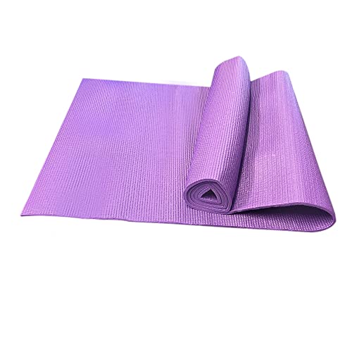 Non Slip Yoga Mat Gym Fitness Exercise Eco Friendly Foam Anti Slip Pilates Physio Mats for Home Gym Fitness Gymnastics Stretching Workout (1 x Purple - 6mm Yoga Mat with Carry Case)