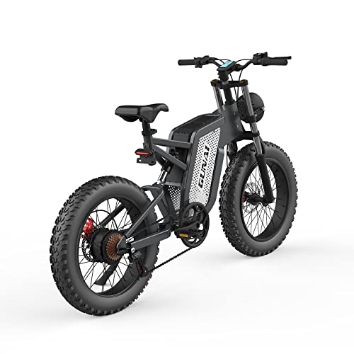 GUNAI Off-Road Electric Bike for Adults, 20 Inch Snow Bike 7 Speed with Brushless Motor and Detachable 48V 25AH Lithium Ion Battery with Dual Shock Absorbers