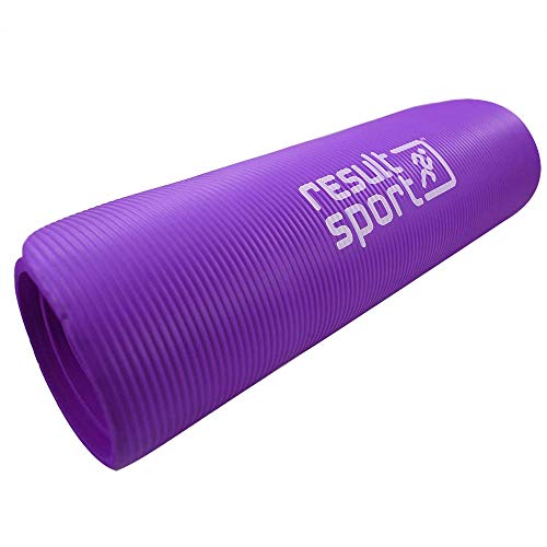 ResultSport® Yoga Mat - Non Slip NBR with Carry Strip - Purple