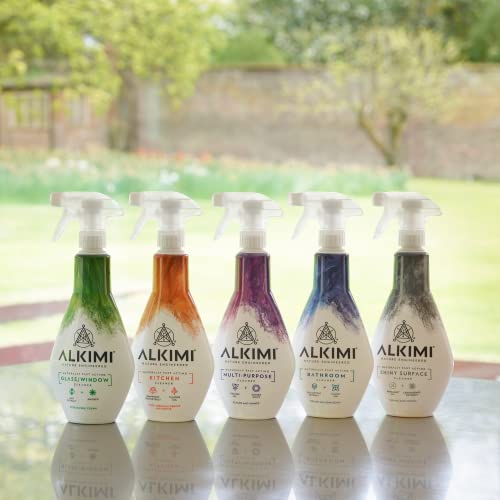 Alkimi Ultimate Collection Cleaning Pack 6 x 500ml - 2X Multi-Purpose Cleaner, 1x Bathroom Cleaner, 1x Kitchen Cleaner, 1x Window Cleaner & 1x Shiny Surface Cleaner - All Natural Antibacterial Spray