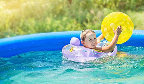 Blue Inflatable Paddling Pool 3 Ring 152cm Wide and 25cm High. Indoor and Outdoor Garden Pool. Ball - 2yrs +