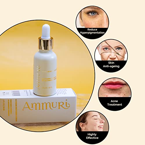 Ammuri Premium serum Formula- Kojic Acid Serum For Face with vitamin C & hyaluronic│ Face Serum For Women & Men│ Best for Skin Care, Face Care, Acne Treatment, Dark Circles- 30ml