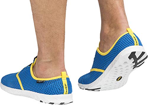 Cressi 1946 Unisex Adult Aqua Shoes Unisex Water Shoes for Aquatic Sport, Swimming, Pool, Beach Walk - Light Blue/Yellow, UK 10/ EU 44