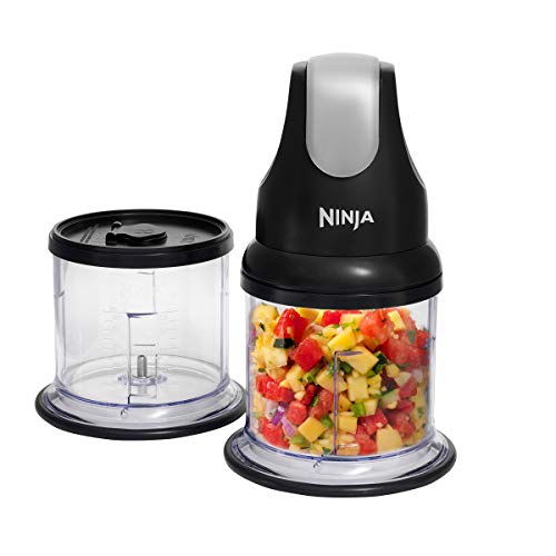 Ninja Foodi Nutri Blender [CB350UK] 3-in-1 Power Nutri Blender, Auto-iQ Technology & Ninja Professional Chopper [NJ1002UKBK] Stackable, 200W, Black