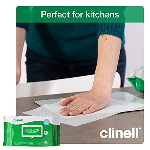 Clinell Universal Cleaning and Disinfectant Wipes for Surfaces (BCW200) - The Original Pack of 400 Regular Wipes - Multi Purpose Wipes, Kills 99.99% of Germs, Effective from 10 Seconds